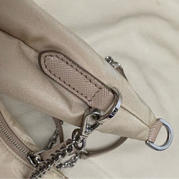 PRADA Re Edition Nylon 2006 Tessuto Beige Small Crescent Moon Bag - Picture 14 of 15